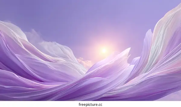 Abstract Pastel Purple and White Flowing Fabric Design
