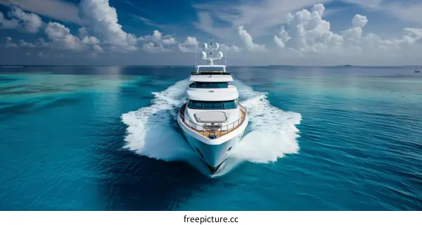 Luxury Yacht Cruising in the Vast Ocean