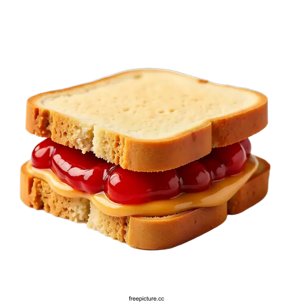 [Transparent Background PNG]Delicious Peanut Butter and Jelly Sandwich