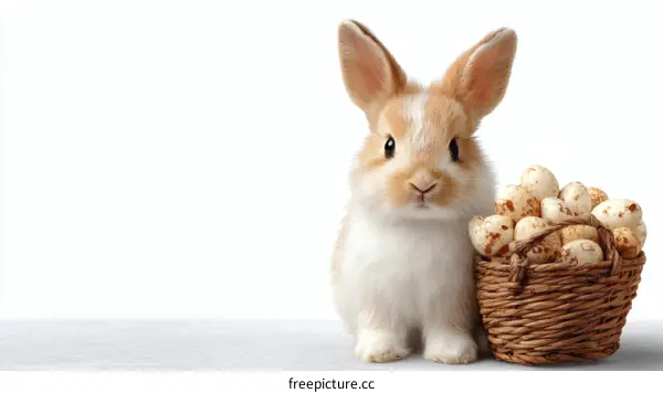 Adorable Easter Bunny with Eggs