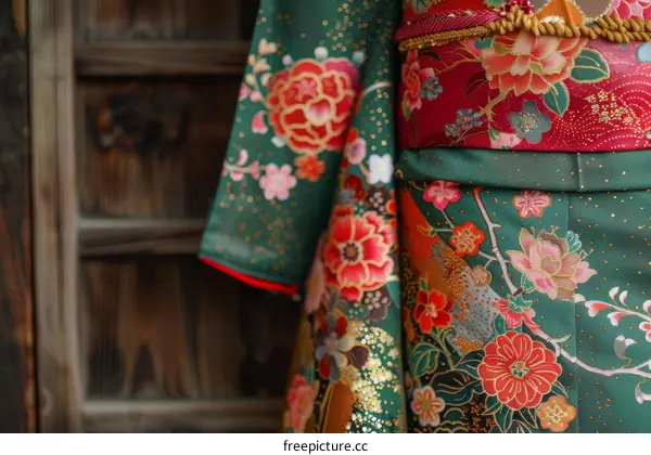 A kimono with a floral pattern