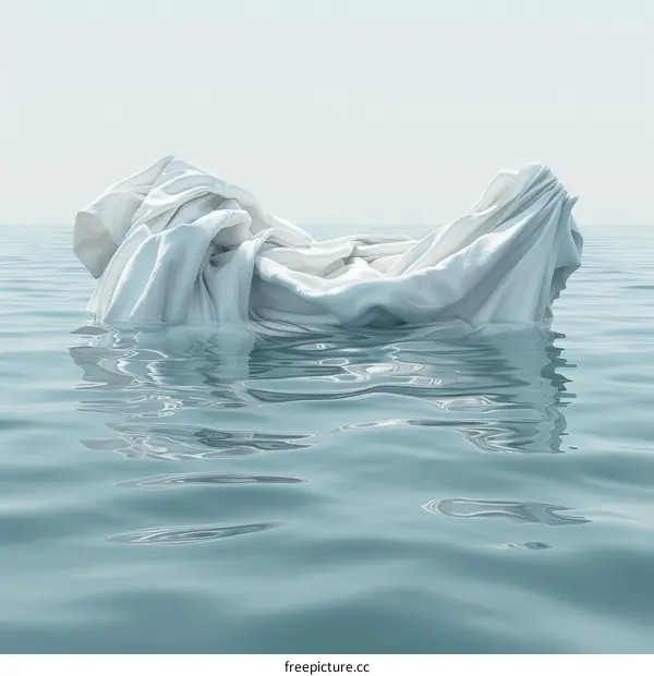White cloth floating on water