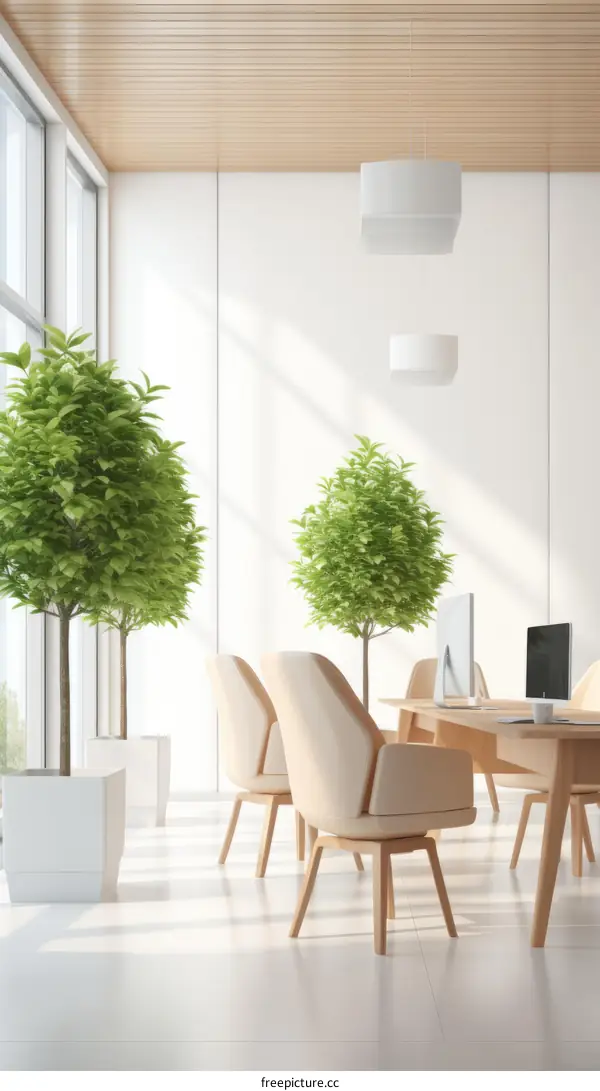 Minimalist and Modern Office Interior with Open Space Design