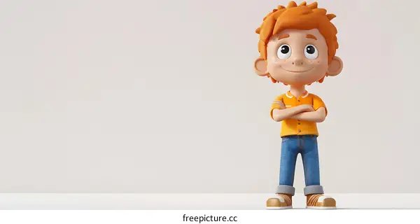 3d cartoon character of a boy
