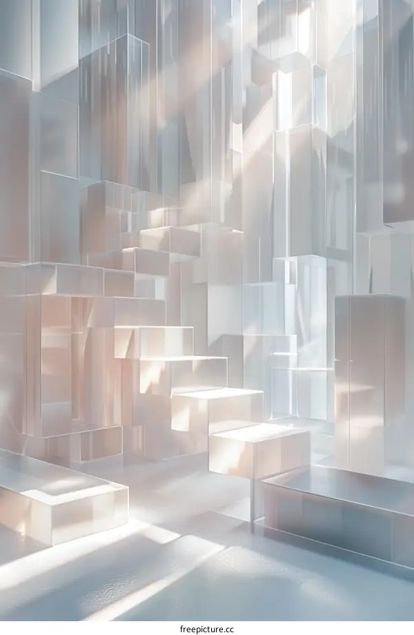 Futuristic Glass Structure with Abstract Shapes