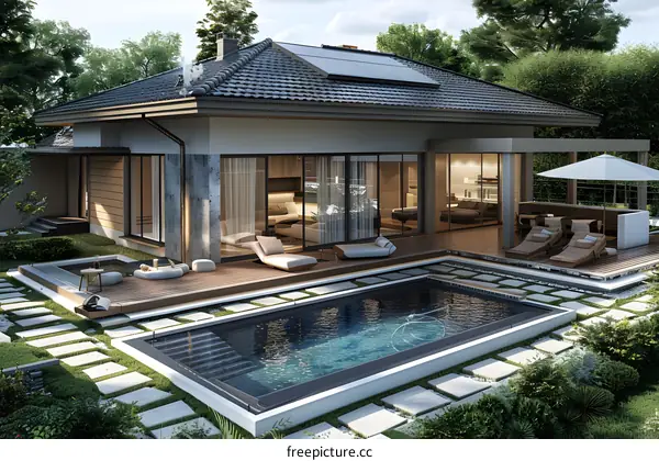 Modern house with swimming pool