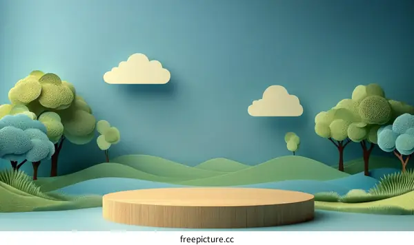 3D Paper Art Landscape Display Stand