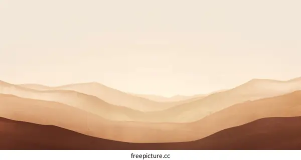 Neutral Colored Desert Landscape with Rolling Sand Dunes