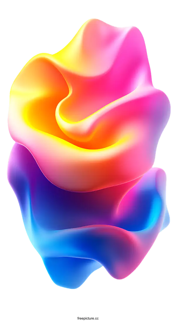 [Transparent Background PNG]Abstract Colorful Liquid Shape Design