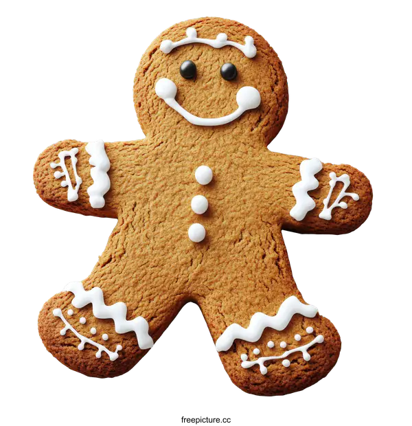 [Transparent Background PNG]Delicious Festive Gingerbread Man Cookie