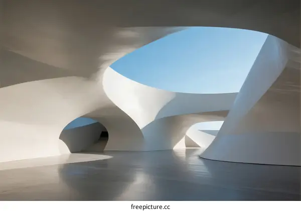 Organic Curved Architectural Structure with Natural Light