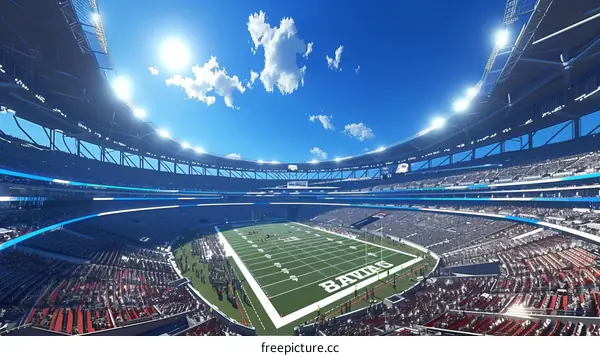 American football stadium with a lot of spectators