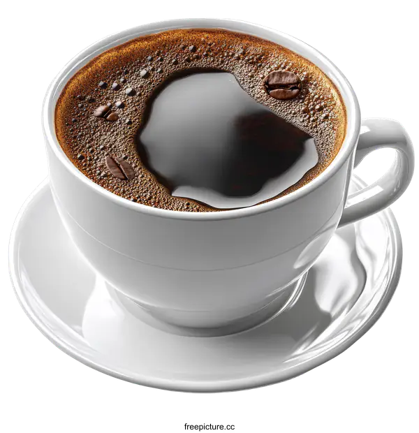 [Transparent Background PNG]Close-up of a Cup of Black Coffee