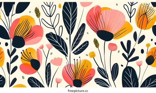 Abstract Floral Pattern Design Illustration