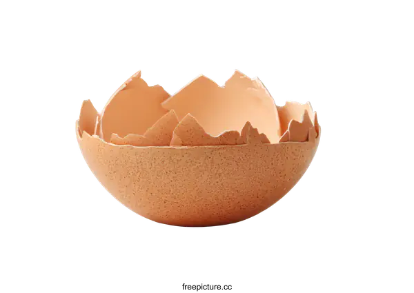 [Transparent Background PNG]Broken Egg Shell on a Light Gray Background