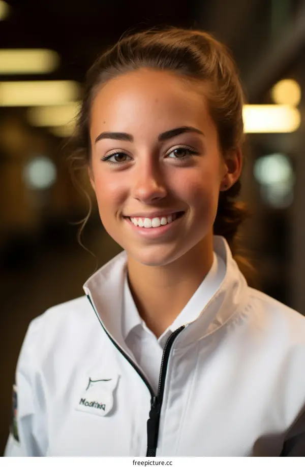 Smiling Young Female Athlete Portrait