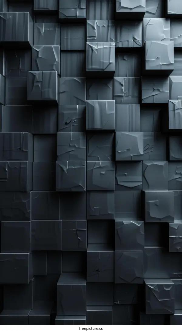 Black Textured 3D Cube Background
