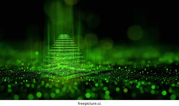 Abstract Digital Tree Graphic Design