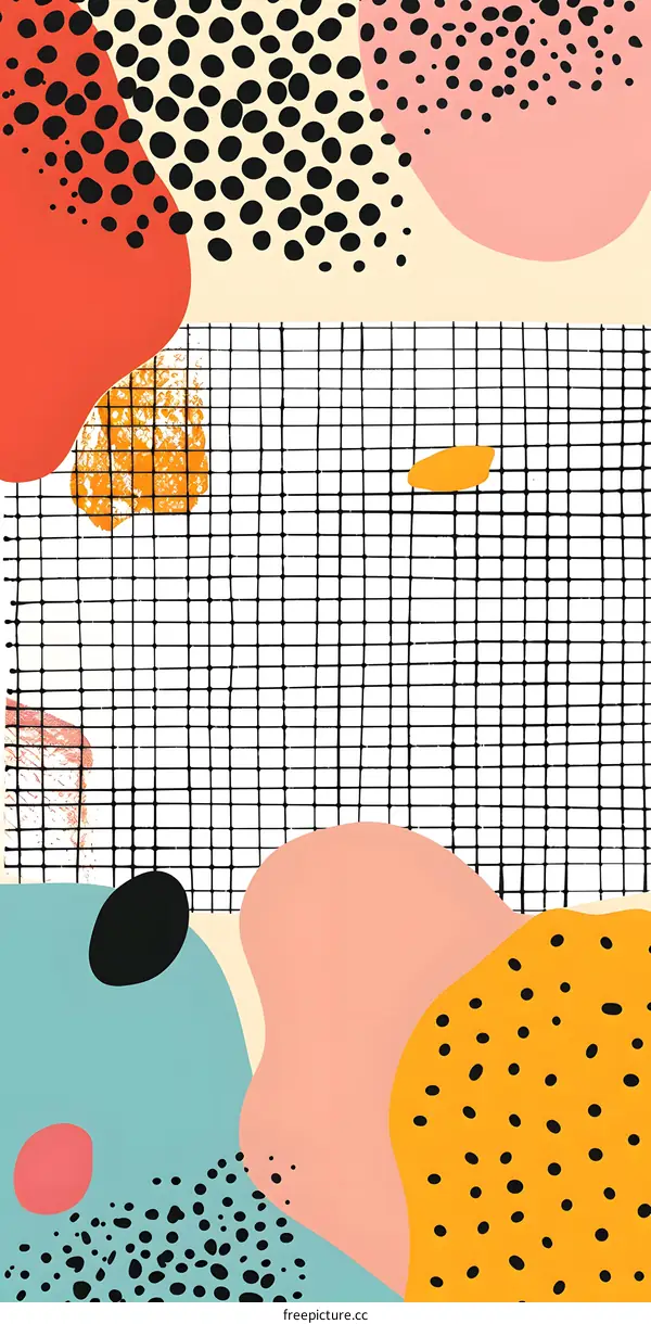 Abstract Graphic Design With Grid Pattern