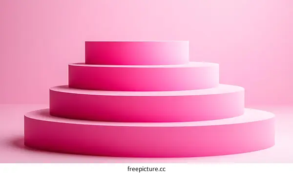 Pink Geometric Steps Display Stand