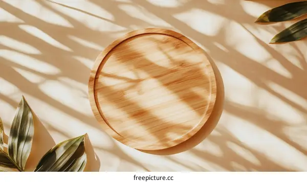 Natural Light Wooden Plate Mockup