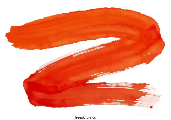 [Transparent Background PNG]Abstract orange brush stroke artistic design element