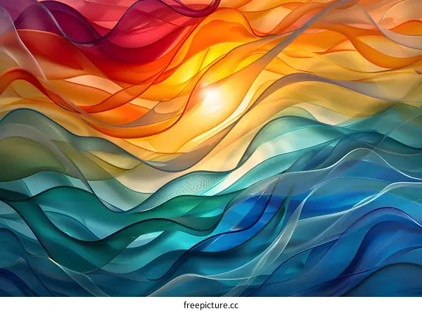 Colorful abstract waves of light and color