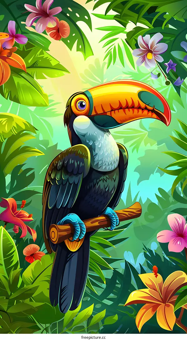 Tropical Toucan Bird Illustration