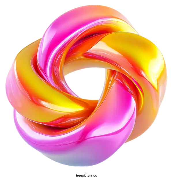 [Transparent Background PNG]Abstract Colorful Intertwined Geometric Shape