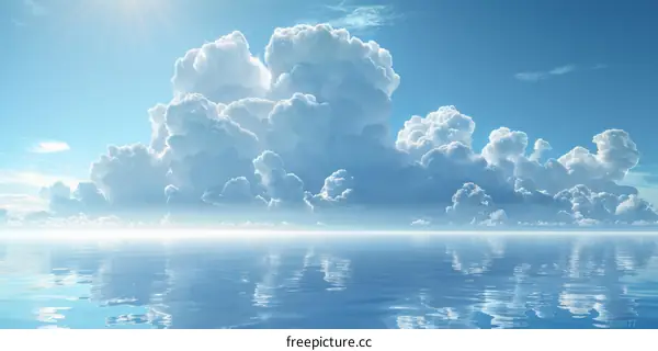 Vast Sky and Sea with Majestic Clouds