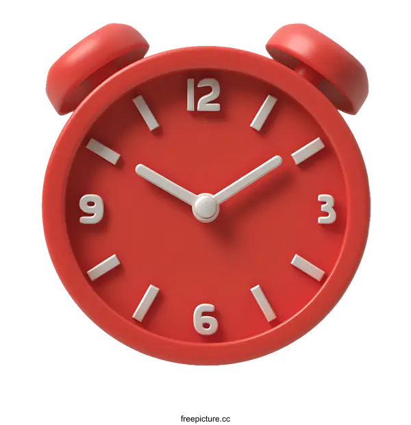 [Transparent Background PNG]Red Alarm Clock Illustration