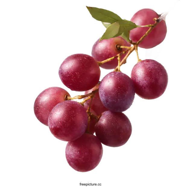 [Transparent Background PNG]Close-up of a Bunch of Fresh Red Grapes