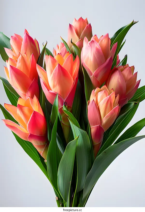 A bouquet of red ginger flowers