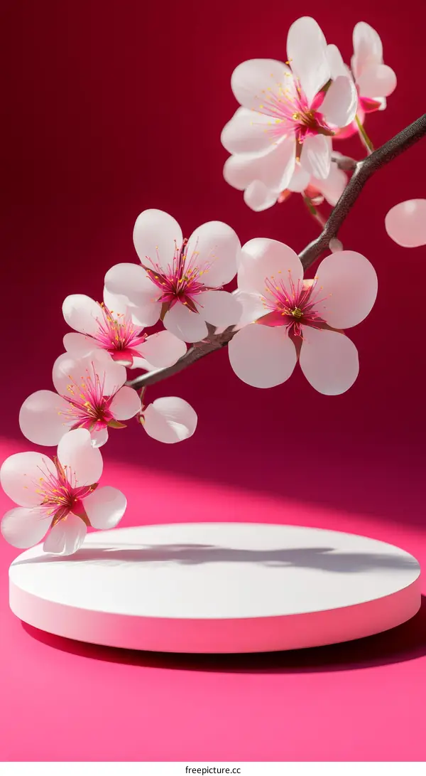 Spring Blossoms on a Pink Background