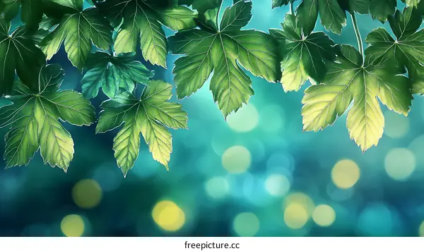Nature Green Leaves Bokeh Background Image