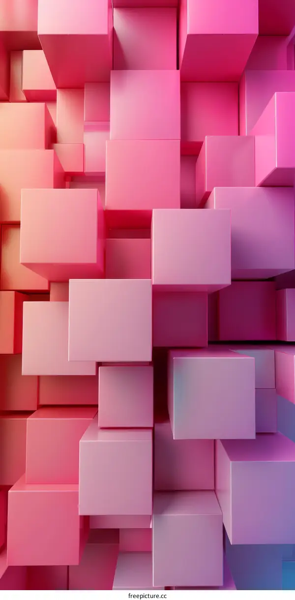 Pink and Purple 3D Cubes Design