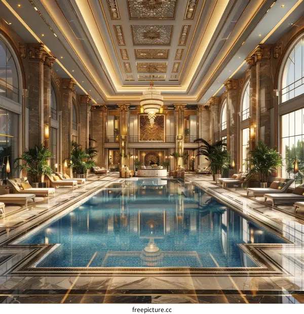 Luxury Indoor Swimming Pool in a Grand Palace