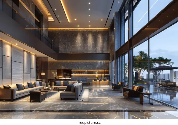 Modern luxury hotel lobby interior design
