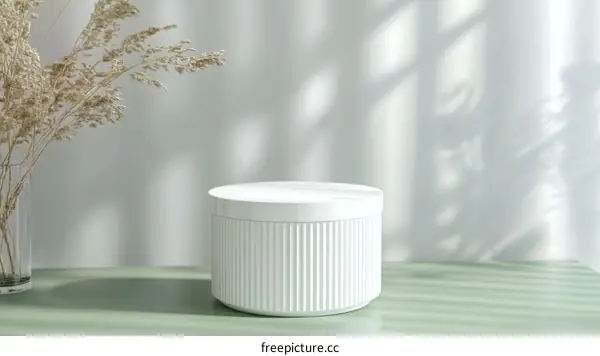 Minimalist White Cylindrical Display Podium