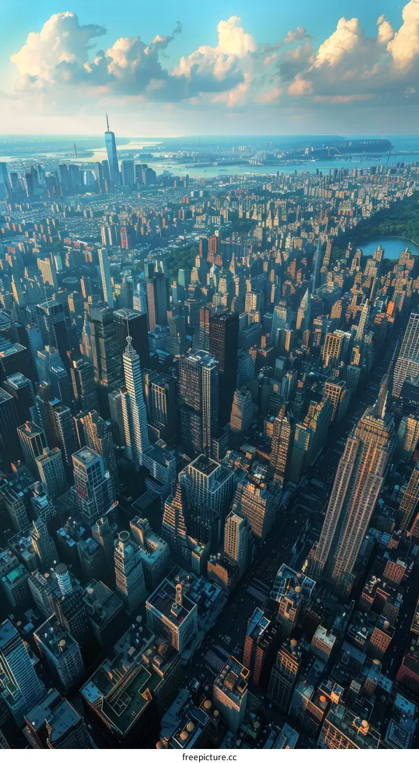 New York City Skyline Panorama with Central Park Area