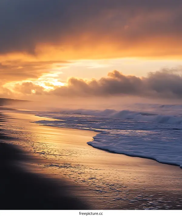 Sunset Sky Over The Ocean Beach
