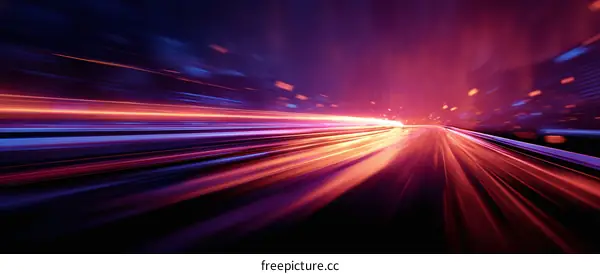 Abstract Night City Speed Motion Blur