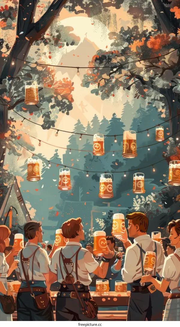 People Drinking Beer at a Festival