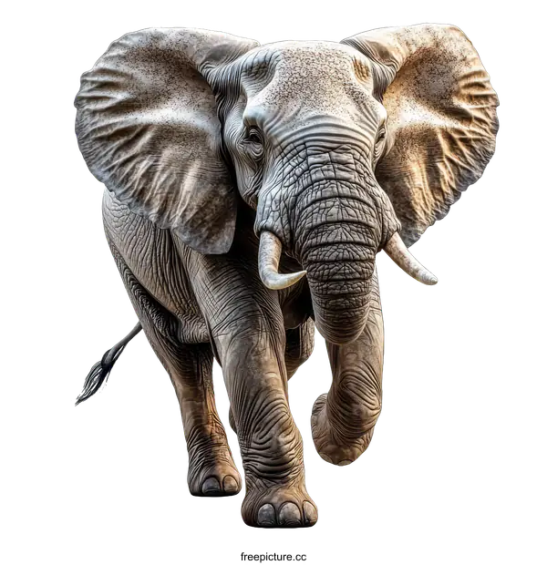 [Transparent Background PNG]Powerful Running African Elephant Illustration