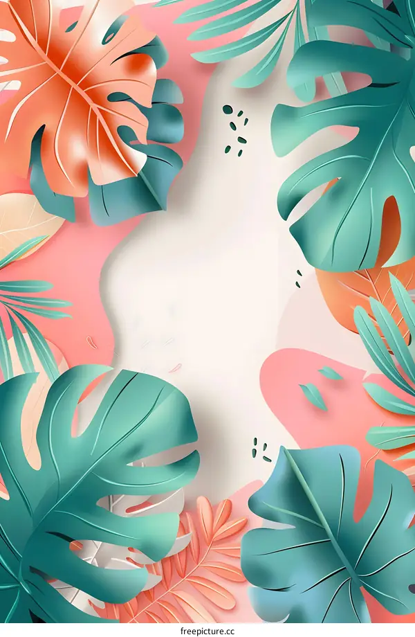 Tropical Leaves Background Illustration
