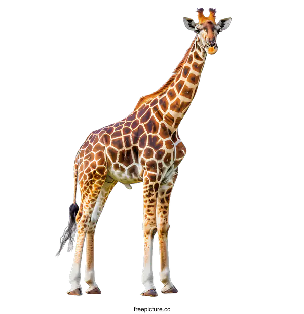 [Transparent Background PNG]Giraffe Standing on White Background