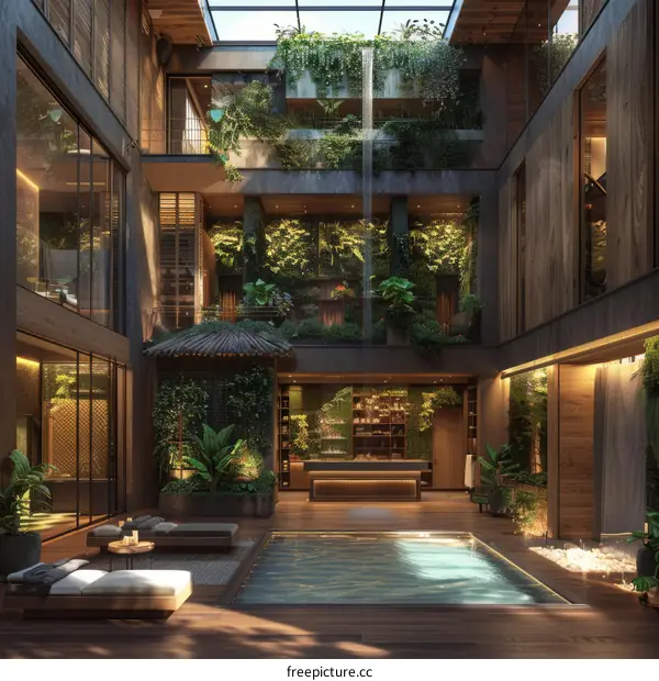 Modern Tropical Interior Design with Lush Garden