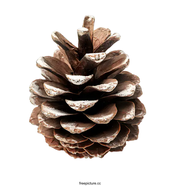 [Transparent Background PNG]Brown Pine Cone With Snow On It