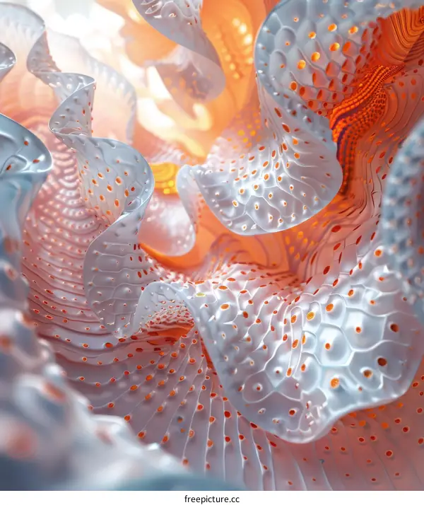 Closeup of Abstract Ruffled Creature in the Ocean