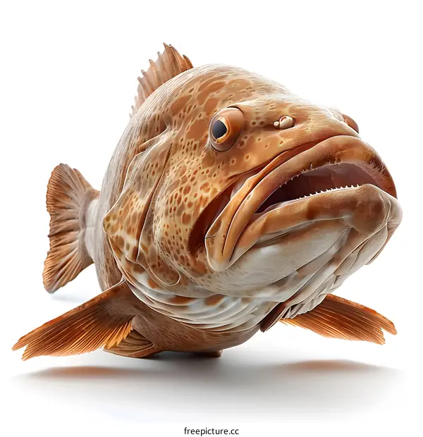 Grouper Fish Illustration on White